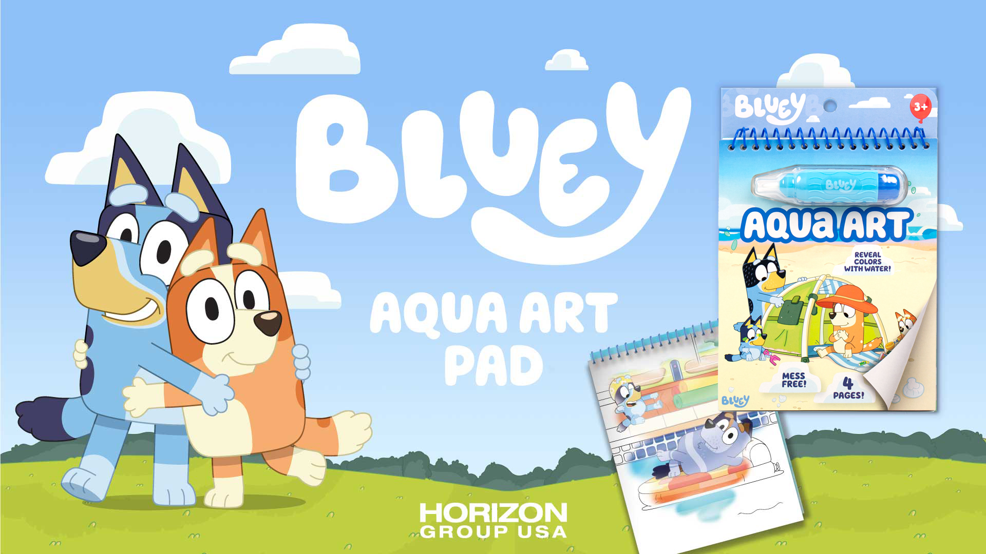 Amazon.com: Horizon Group USA Bluey Aqua Art - Reusable Water